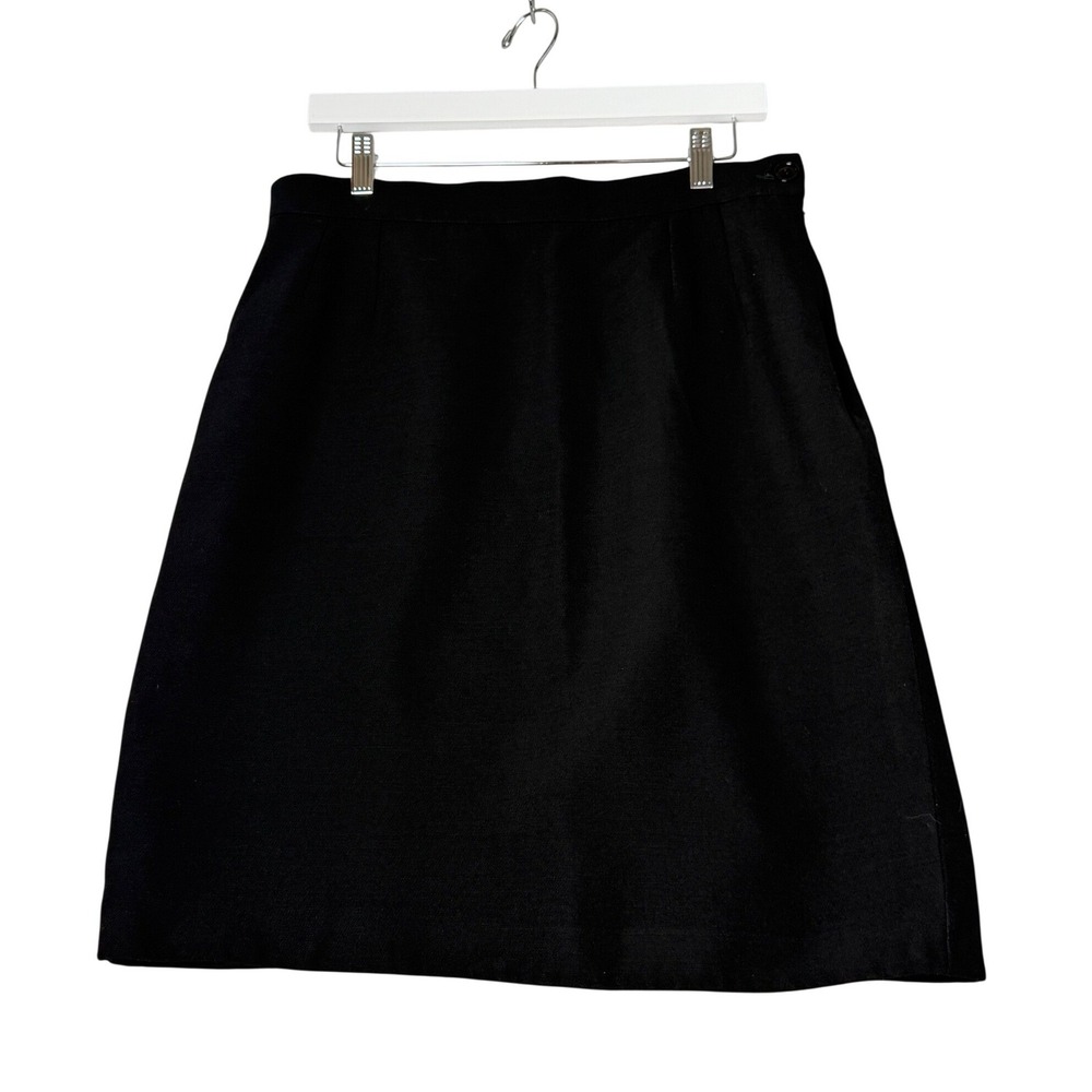Yves Saint Laurent Encore Black A-Line Skirt High Waist Lined Quiet Luxury Sz 10